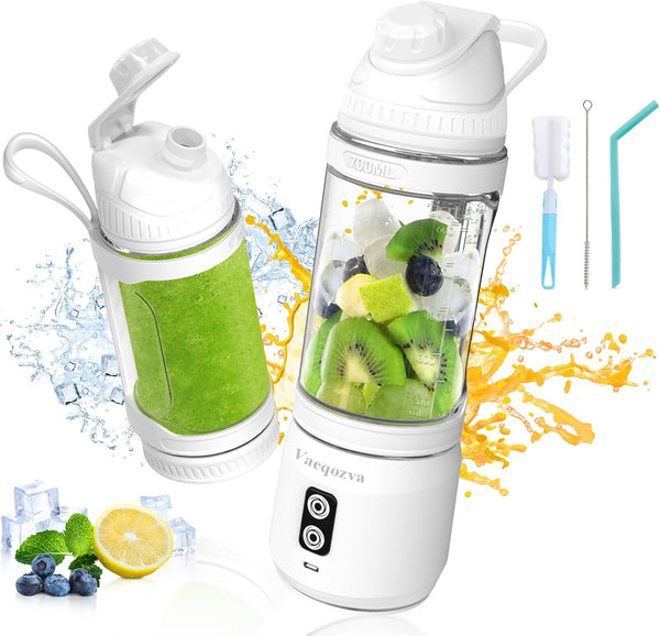 Portable Blender for Shakes and Smoothies, 24oz Travel Blender, 300W Type-C Rechargeable with Travel Lid
