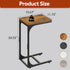 WLIVE C Shaped End Table, Small Couch Side Tables with Metal Frame That Slide Under, Sofa Table TV Tray for Living