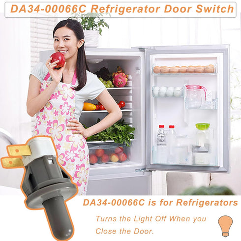 DA34-00066C Refrigerator Door Switch Compatible with Samsung Door Light, Replaces 2705488, AP5306252, PS4138763, Refrigerator Door Light Switch for RF263BEAESR, RF4287HARS, RF23HSESBSR, RFG297HDRS