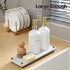Razborci Counter 12.5" 4.5" Water Absorbing Stone Sink Caddy Kitchen Sink Organizer Tray, Diatomite Bathroom Tray, Gold