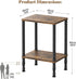 2-Tier Side Table, Small End Table, Nightstand with Storage Shelves, Coffee Table for Small Spaces, Curved Design, Sofa