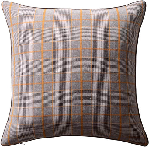 3D Sunflower Handmade Throw Pillow Cover - Decorative Pillowcase Yellow Plaid for Home Living Room Decor 18 x 18 Inch