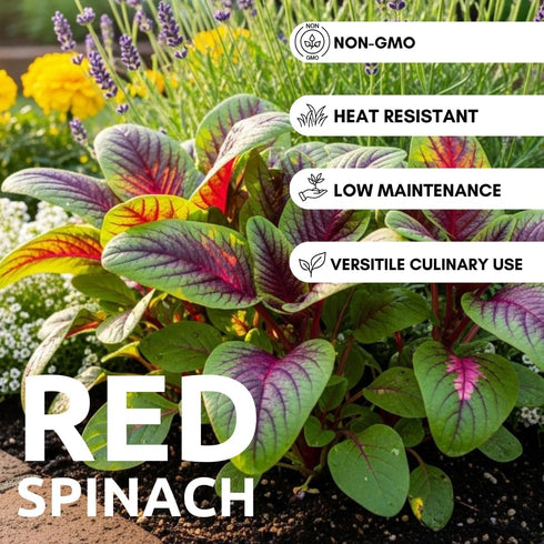 500+ Red Spinach Seeds for Planting - Seeds - Very Healthy Chinese Amaranth Spinach - Fast-Growing, Nutritious