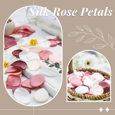 Der Rose 300pcs Artificial Silk Pink Rose Petals for Aisle Centerpieces Table Confetti Party Favors