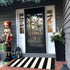 LEEVAN Black and White Striped Door Mat, 2'x4', Washable Reversible Cotton Woven Rug for Indoor/Outdoor