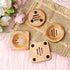SUMAJU 4 Pcs Wooden Soap Holders, Natural Bamboo Soap Dish Square & Round for Home Bathroom