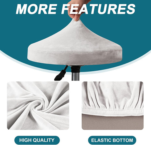 GAMUKAI 2 Pack 14"-16", Counter, Round Bar Stool Covers Stretchable Round Vanity Stool Cover, Fits Diameter Elastic Hem