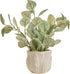 AlphaAcc 12.6" Artificial Plant Eucalyptus in White Embossed Ceramic Pot Lifelike Faux