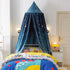 THREENTDAY Bed Canopy for Kids, Printed Hanging Canopy for Baby Brib Kids Bed Room Decor Reading Nook Indoor Outdoor