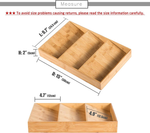 3-Tier 1 Pack Bamboo Drawer Spice Rack Wooden Kitchen Cabinet Spice Organizer Spice Jar Holder, Medicine/Health