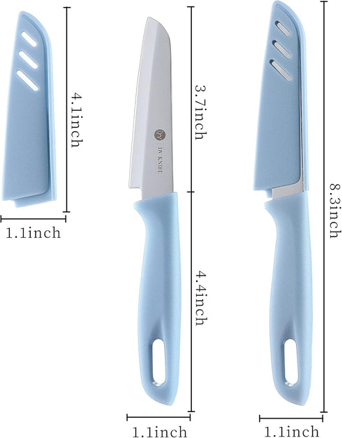 8 Piece Paring Knife Set, 4PCS Paring Knives & 4PCS Knife Sheath, Ultra Sharp German Steel Kitchen Knives