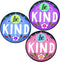 Be Kind Magnet Bundle, Floral Inspirational Decals in Blue, Pink, and Purple for Refrigerators, Cars, and Lockers