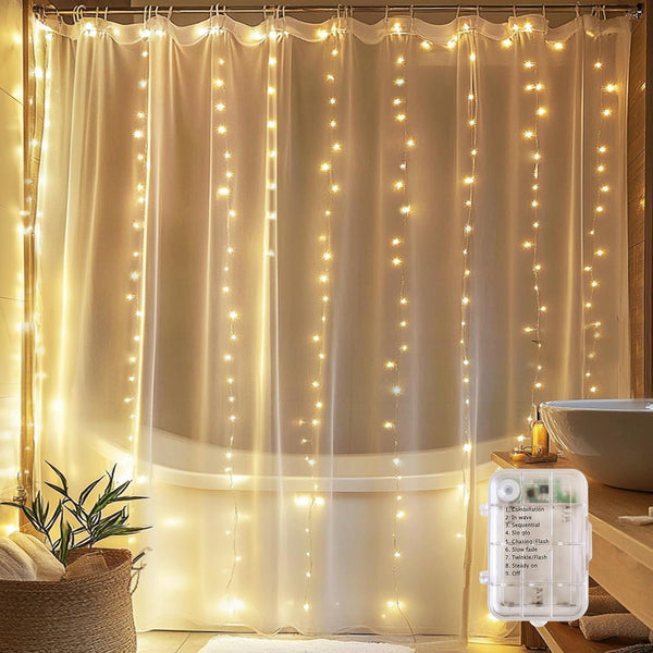 Fairy Lights for Shower Curtains, Waterproof String Lights for 72 x 72