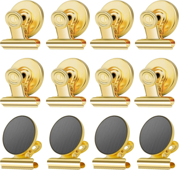 GRTARD 12Pack Magnetic Clips with Anti-Scratch Sticky Pads, Heavy Duty Fridge Magnets, Non-Scratch Metal Clip