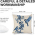 Chinoiserie Pillow Cover Blue Cherry Blossom and Birds Cotton Linen Decorative Throw Pillow Case Cushion Cover for Bedroom Sofa Living Room Couch Chair Office 18 X 18 Inch by Compladeta
