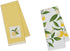 DII Design Imports Coordinating Cotton Dishtowel Sets - 2 Tea Towels with Embroidered and Printed Lemon Design