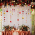 Cheerland Gold Red Star Garland Party Decorations, Burgundy Circle Dots Moon Hanging Backdrop for Birthdays