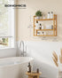 3-Tier 5.9 23.6 21.3 Inches, UBCB13Y SONGMICS Bamboo Bathroom Shelf, Adjustable Plants Rack, Wall-Mounted or Stand