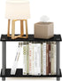 2-Tier Furinno TURN-N-TUBE Side Table, Modern Rectangle End Table with Open Shelf, Night Stand, Bedside Table, Toolless