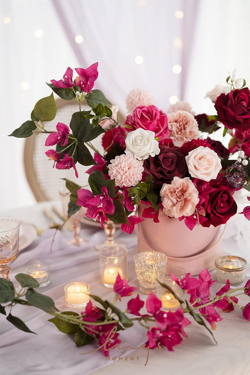 Ling's Moment Blush Dahlia Foam Artificial Flowers - Real Touch Faux Flower for Home Decor, 25pcs