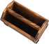 Brown Torched Wood Remote Control Organizer, Two Compartment Holder for TV, Game Consoles, Cell Phone, Kitchen