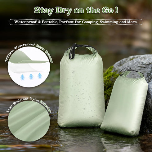 CANBOX 2-Pack Waterproof Travel Laundry Bags, Wet Dry Organizer to Block Odors & Prevent Suitcase Leaks, Roll-Up Dirty