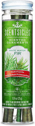 Scentsicles White Winter Fir Tree Scented Christmas Ornaments with Hooks - 1 Bottle (6 Sticks)