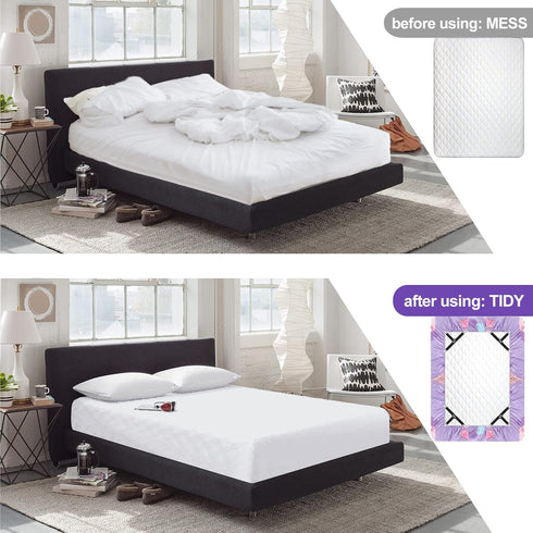 Bed Sheet Fasteners, Triangle Sheet Straps, 3 Way Fitted Bed Corner Holder, 4PCS