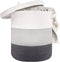 Large 60L Storage Basket with Lid, 16"Wx18"H Woven Cotton Laundry Basket, Dark Gray/Gray/White Mix