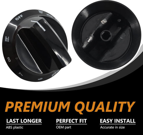 316544007 Stove Control Knob, Black, Compatible with Electrolux Range Oven Kitchen Burner Accessories (4PACK)