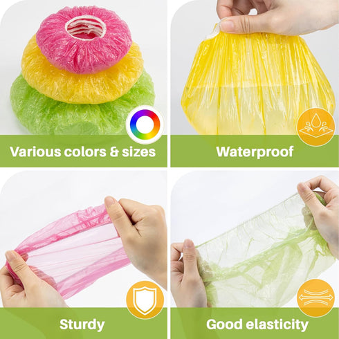 80Pcs Reusable Bowl Covers, Elastic Plastic Wrap for Food Storage, Fresh Keeping Bags, Stretch Elastic Covers