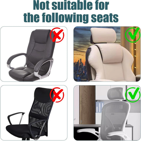 Office Chair Headrest Cover, Chair Pillow Cover, Desk Chair Covers, Furniture Slipcover Protector, Black Attachment