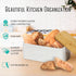 Countertop, OUTSHINE White Bread Box for Kitchen Small Storage Container with Bamboo Lid, Modern Kitchen Organizer