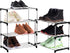 Xerhnan 4-Tier Closet(Black) Stackable Small Shoe Rack, Lightweight Shoe Shelf Storage Organizer for Entryway, Hallway