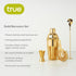 True 4-Piece Cocktail Shaker Set, Gold Includes Cobbler Shaker, Strainer, Jigger, Bar Spoon