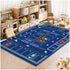 Kids Rug,Children's Room Rug, Fun Car Park Kids Play Mat, Rail City
