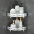 Hoomtaook Corner Caddy Bathroom Shower Shelf, Wall Mounted, No Drilling, 2 Tier Storage Shelves