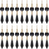 20pcs Black Crystals Prisms Glass Tip Beads Replacement Chandelier Icicle Drop Pendants Octagon Crystal Beads Gold Pins