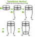 2 Potted Plant Stand Tier Metal Flower Pot Stand Anti-Rust Heavy Duty Plant Holder Shelf for Home Indoor Outdoor
