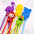 Training Chopsticks for Kids and Beginners - 5 Pairs with Attachable Learning Helper, Right or Left Handed