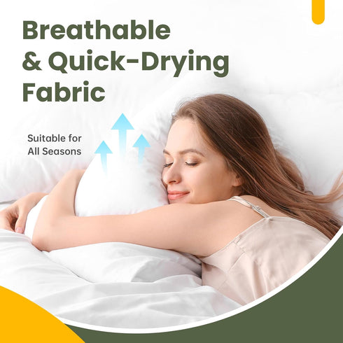 100% Waterproof Pillow Covers, Standard Size with Zipper (Set of 4), Pillow Protector, 20 x 26 Inches, White, Soft