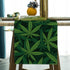 Sunwer Linen Table Runner with Marijuana Leaf Pattern, 13" x 72", Green, Modern Design for Kitchen Dining & Parties