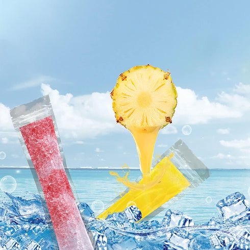 NM 200 Pack Summer 4 1 Ice Popsicle Molds Bags - Zip-Top Disposable DIY Ice Pop Mold Bags - Ice Pop Pouch with Ice Pop