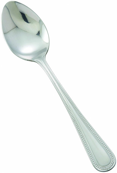 Winco 12-Piece Dots Dinner Spoon Set, Silver, 18-0 Stainless Steel