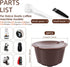 6 Pcs Refillable Coffee Pods Kit, 5.4x3.5 cm Food Grade PP Coffee Capsule with 2 Spoon and 2 Brush