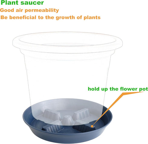 Feyvdzv 4 Pack 8 inch, 10 12 14 17 inch, Plant Saucer Plant Stand Plastic Plant Saucers for Indoors Outdoor, Heavy Duty