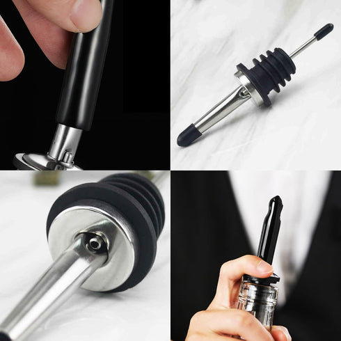 Liquor Pour Spouts with Dust Caps, Speed Pourer Nozzles for Alcohol & Liquor Bottles