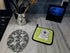 Caroline's Treasures BB1282PTHD Checkerboard Lime Green White English Bulldog Pair of Heat Resistant Pot Holders for