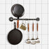 Pipe Pot Pan Rack Wall Mounted Kitchen Organizer with S Hooks, Industrial Cookware Hanger Bar Rail (24 inch, Black Gray)