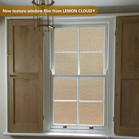 LEMON CLOUD Window Film No Adhesive Removable, Decorative Privacy Glass Film for Bathroom Office Home (35.4x78.7inches,